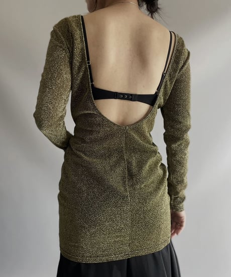 【USED】 L/S Lame Top/ 231028-024