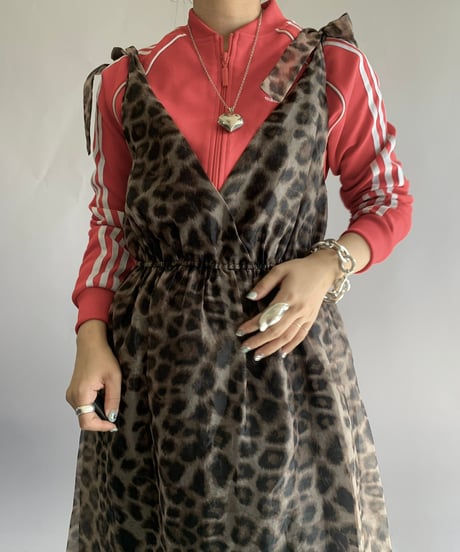 【USED】  Leopard Patterned Camisole Long One-Piece /241116-007
