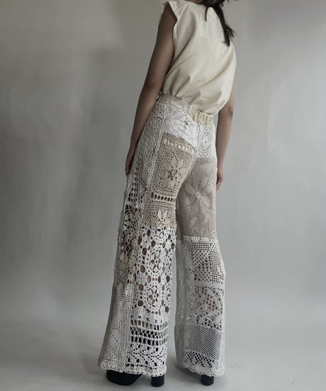 【RE;CIRCLE】 RE Crochet Patchwork Pants / 220623-026
