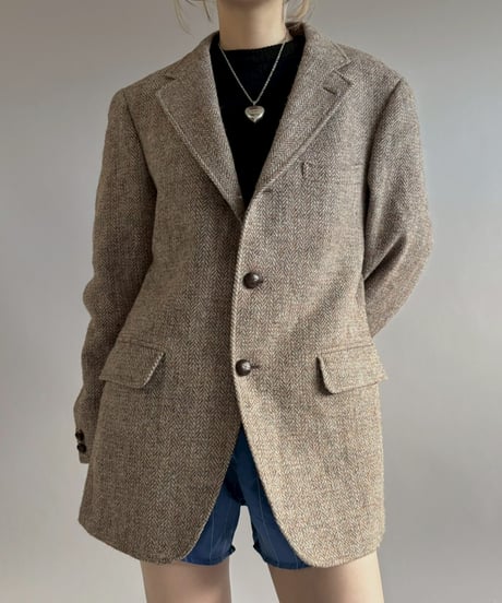 【USED】 Haris Tweed Wool Herringboon Jacket/ 260117-003