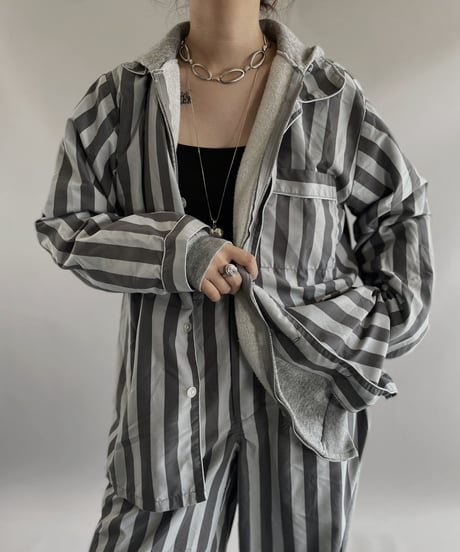 【USED】 Stripe Patterned Pajama Set Up  / 231021-027