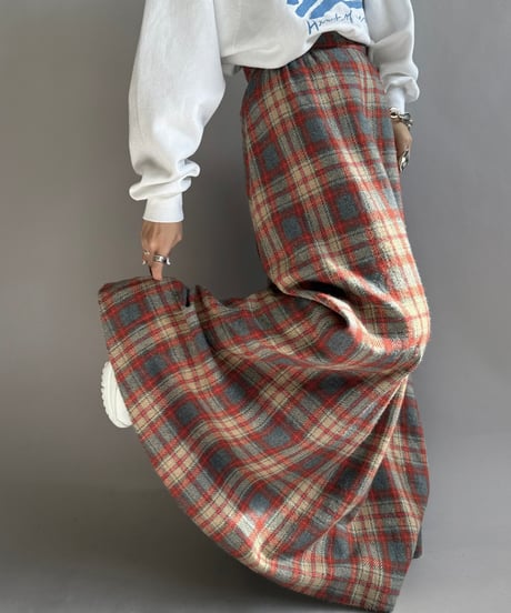 【USED】 Check Patterned Kilt Skirt /241223-011