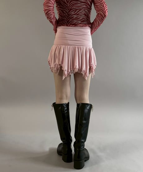 【USED】 Lace frill mini Skirt / 260307-032