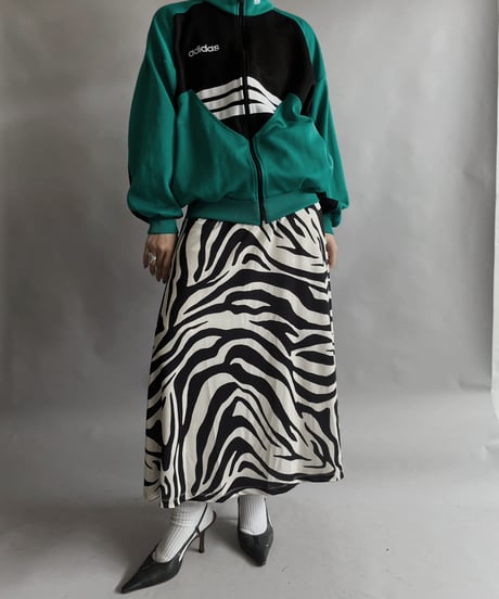 【USED】 Zebra Patterned Long Skirt / 230415-036