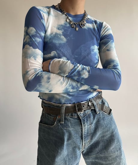 【USED】 dELiAs Pattern Sheer Top /250201-002