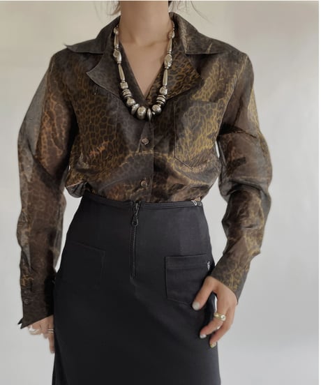 【USED】 Long Sleeved See-through Leopard Shirt / 220528-013