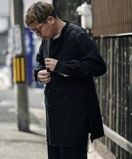 【RE;CIRCLE】 RE 1950s Flench Linen Shirts BLACK / 221031-004