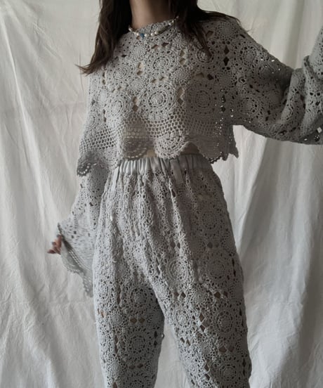 【RE;CIRCLE】 RE Crochet L/S Top①/210611-016