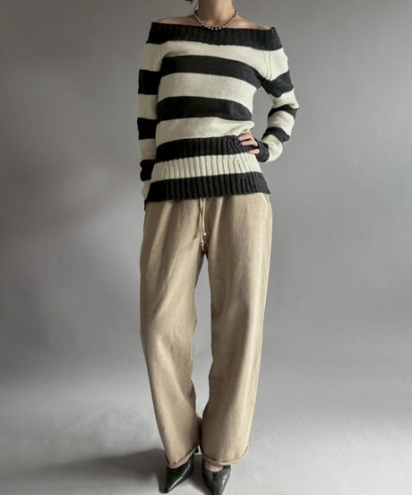 【USED】 Border Pattern Knit Top / 251129-008
