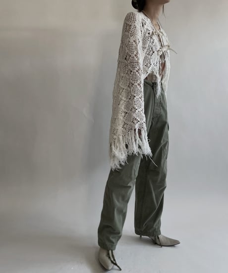 【RE;CIRCLE】 RE Crochet Lace Flare Sleeves Bolero / 220526-044