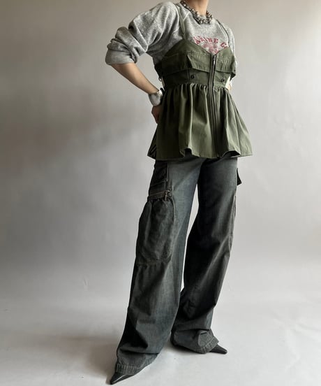 【RE;CIRCLE】 RE ARMY Zip Corset Bustier/ 250508-005