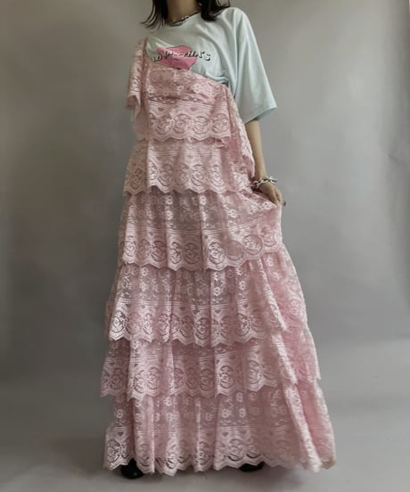 【USED】 Flower Pattern Sleeveless  Poly Tiered One-piece / 230520-008
