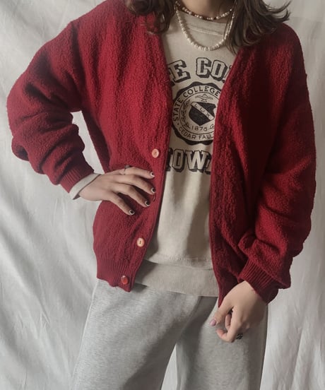 【USED】 Acrylic Knit Cardigan③ /210303-005