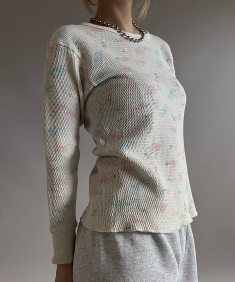 【USED】 made in USA Health Knit Thermal Top / 260207-017