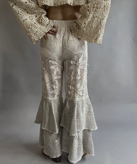 【RE;CIRCLE】 RE Crochet Tiered Pants / 230504-015