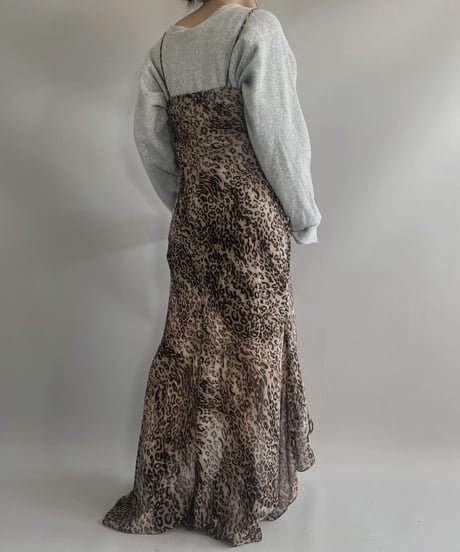 【USED】 Made in USA L/S Leopard Patterned Camisole One-Piece/ 231021-005