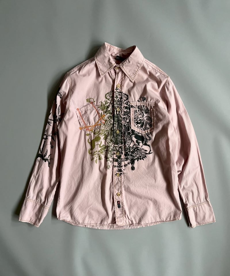USED】 DIESEL Print Design L/S Shirt /MS2510-00