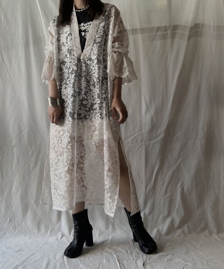 【RE;CIRCLE】 RE Lace L/S Open Front One-piece①/210611-029