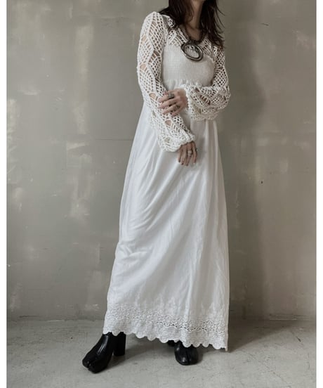 【USED】　Crochet Knit L/S Top/ 220220-032