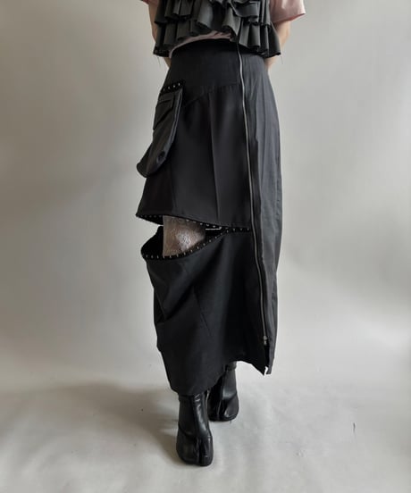 【RE;CIRCLE】 RE Suit Asymmetry Long Skirt/ 250717-008