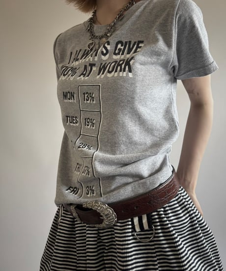 【USED】 RESIZED GILDAN I ALWAYS GIVE 100% AT WORK T-Shirt / 250802-003