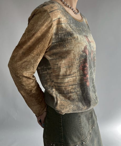 【USED】 Sheer Sleeve Design Top /251108-013