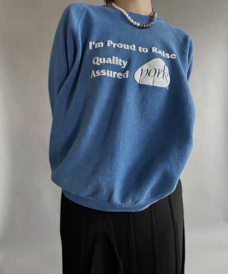 【USED】 Long Sleeved Sweat Shirt 'I'm proud to raise.' / 230128-006