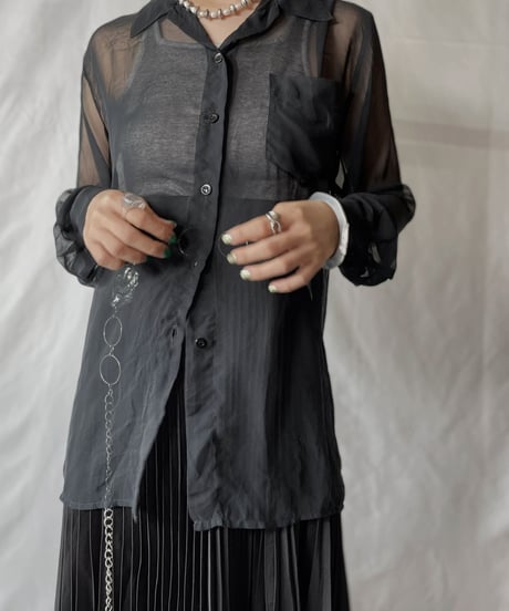 【USED】  See-trough L/S Shirt/20210819-028