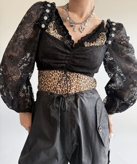 【USED】 Lace Pattern Bolero Top  /250322-018