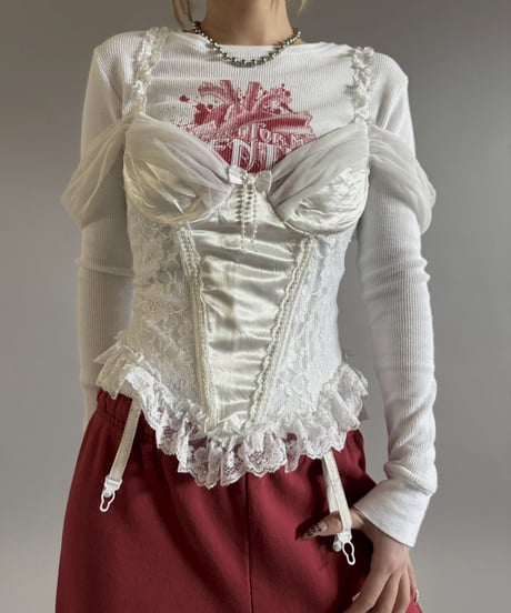 【USED】 Made in USA Lace Pattern Camisole Top/ 260207-001