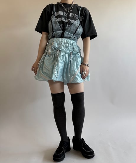 【RE;CIRCLE】 Re French Army Parachute Skirt Balloon Mini Sax Blue / 250424-002