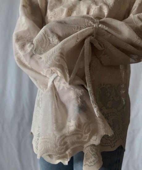 【RE;CIRCLE】 RE Lace Back Ribbon Blouse②/210630-002
