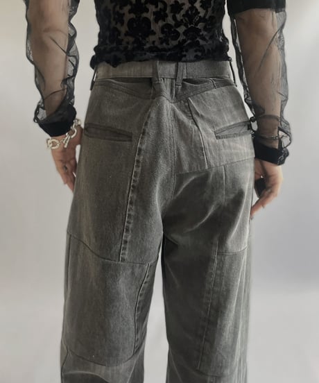【RE;CIRCLE】 RE Denim Patch Work Pants Black / 230909-027