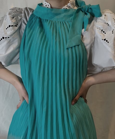【USED】Poly No Sleeve Pleats Dress/210217-054