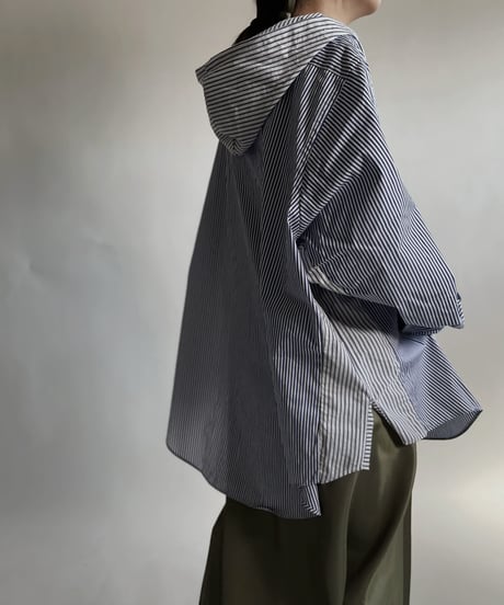 【RE;CIRCLE】 RE Stripe Shirt Mexican Hoodie / 220423-029