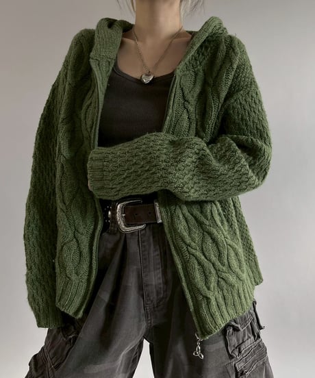 【USED】 Knit Zip Parka / 260124-021