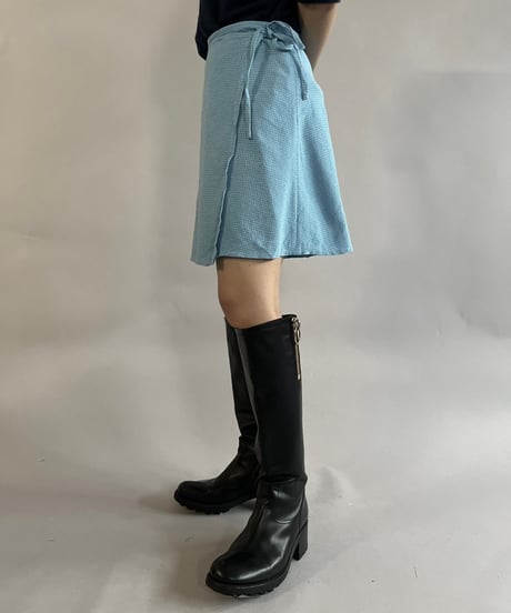【USED】 Check Patterned Rap Skirt / 241109-021