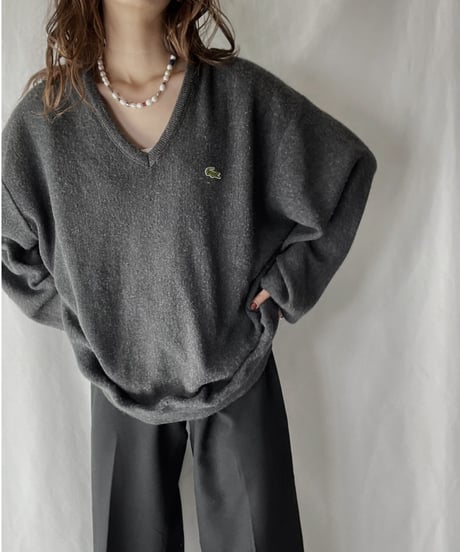 【USED】   LACOSTE Knit Top⑨/211126-025