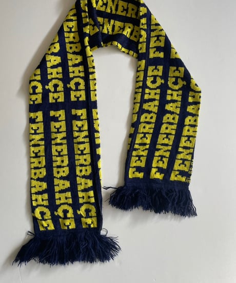 【USED】 Knit Soccer Muffler Yellow × Navy / 230206-004