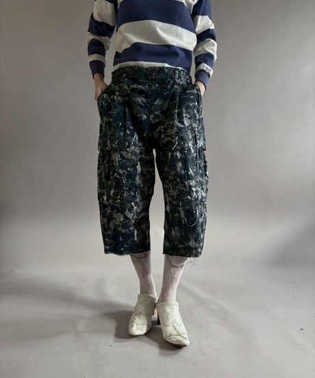 【USED】 Military Camouflage Cut Off Paint Pants /260226-011