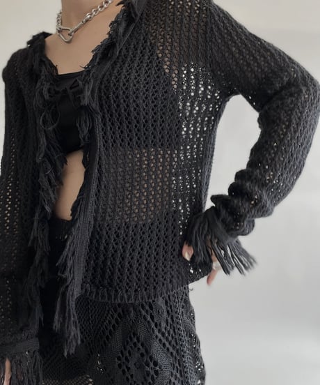 【USED】  Crochet Long Sleeved Top / 220728-014