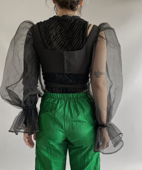 【USED】  L/S See-through Puff Sleeve top  / 230916-018