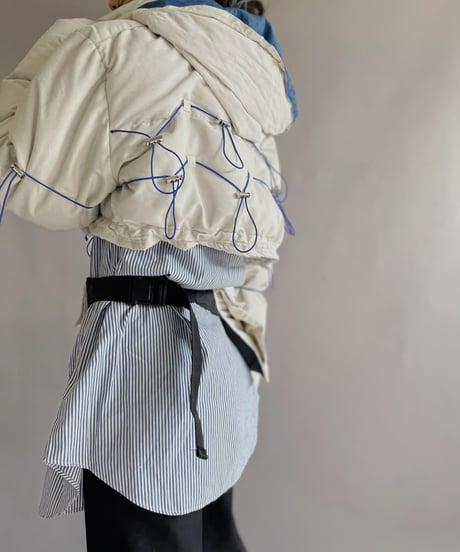 【RE;CIRCLE】 RE Draw Code Short Down White×Blue + Sacoche / 221215-006