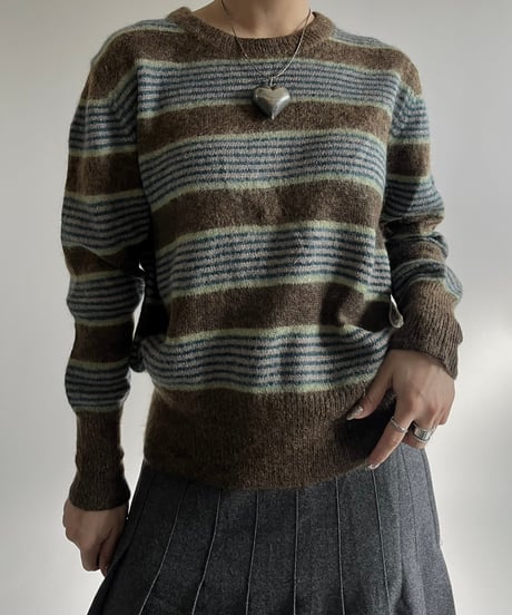 【USED】 Pattern Wool Knit Top /250118-028