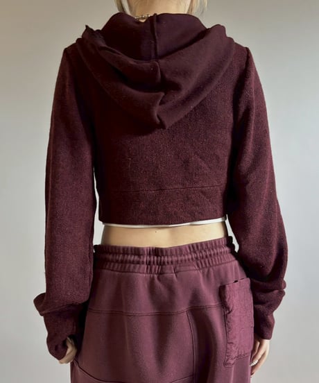 【RE;CIRCLE】 RE Hooded Acrylic Short Cardigan / 260205-011