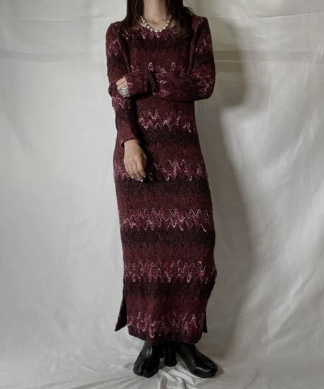 【USED】  Knit L/S One-piece/211014-050