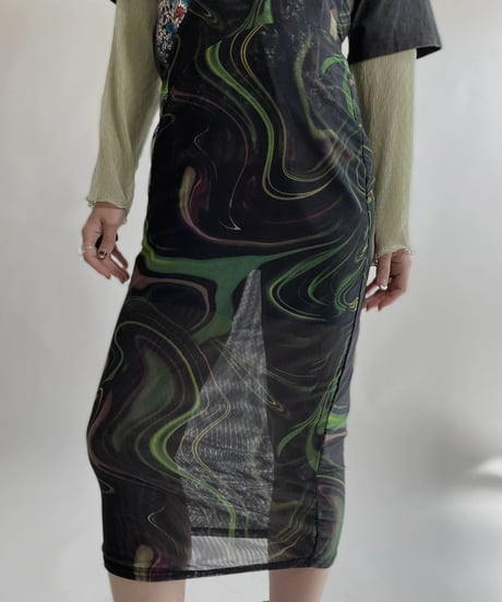 【USED】 Mesh Patterned One-piece / 220409-016
