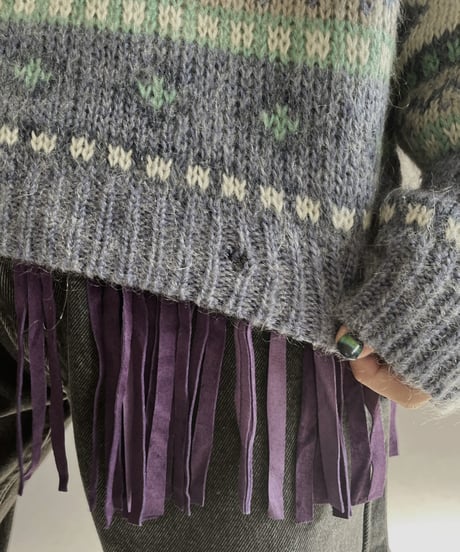 【USED】 L.L. Bean Nordic Patterned Mohair knit Top / 231209-016
