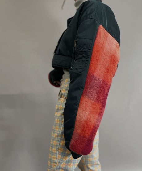 【RE;CIRCLE】 RE Short MA-1 Blanket Docking Jacket Navy / 221208-005