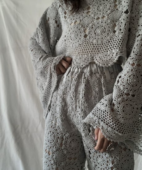 【RE;CIRCLE】 RE Crochet L/S Top①/210611-016